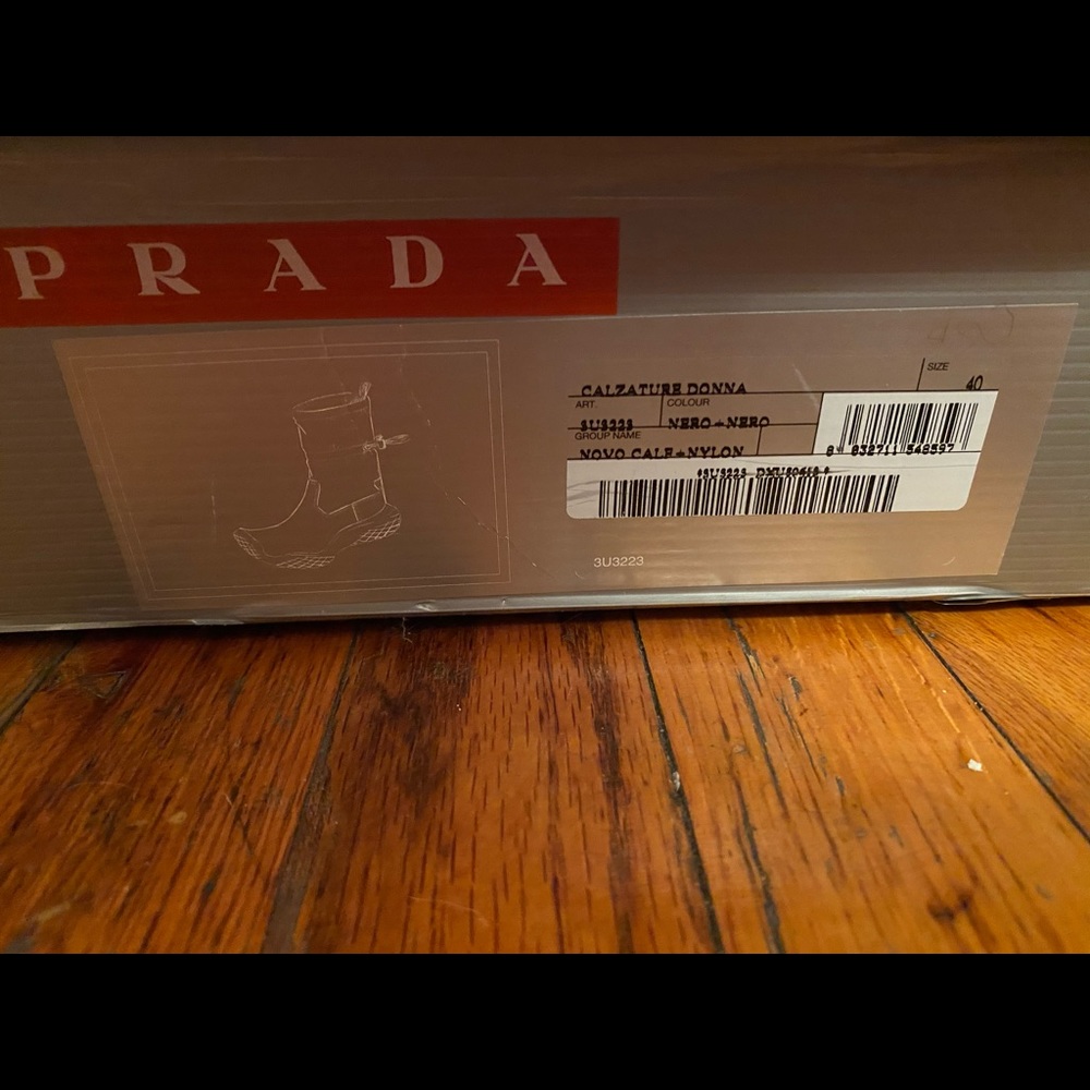Prada Sport 💯 Auth calf lthr boots Sz 40/10 - Picture 5 of 15